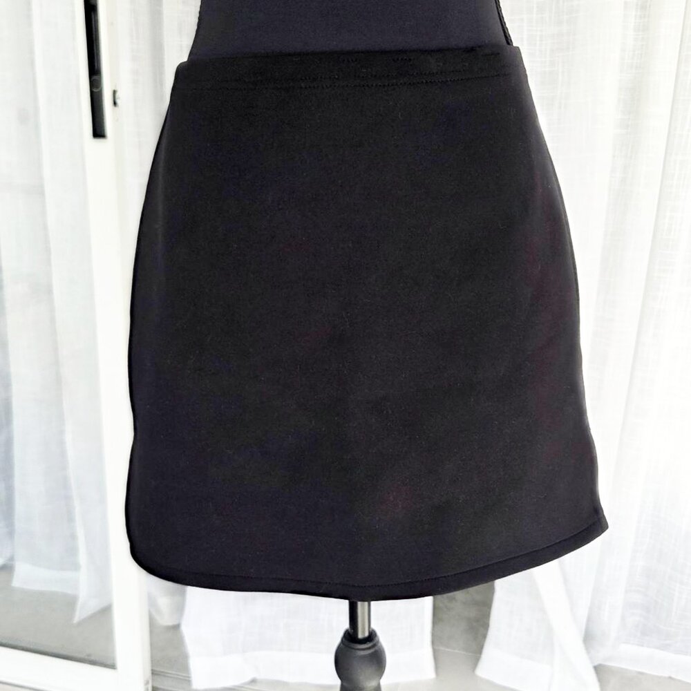 🖤 VINTAGE 90s EXPRESS Black Stretch Mini Skirt 🖤 - Picture 1 of 3